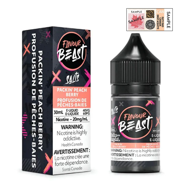 Packin Peach Berry 20mg/mL Flavour Beast 30mL E-Juice