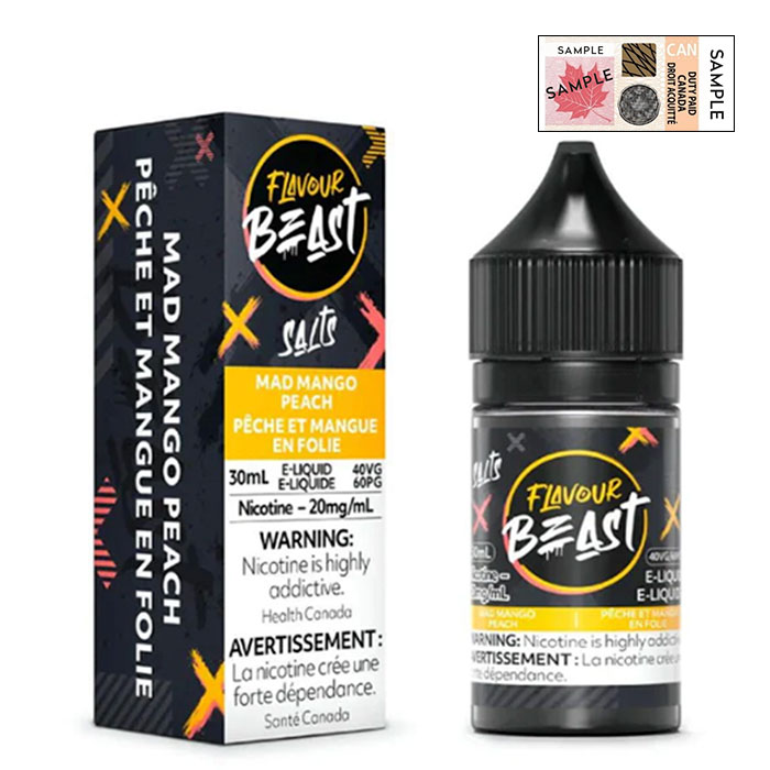 Mad Mango Peach 20mg-mL Flavour Beast 30mL E-Juice