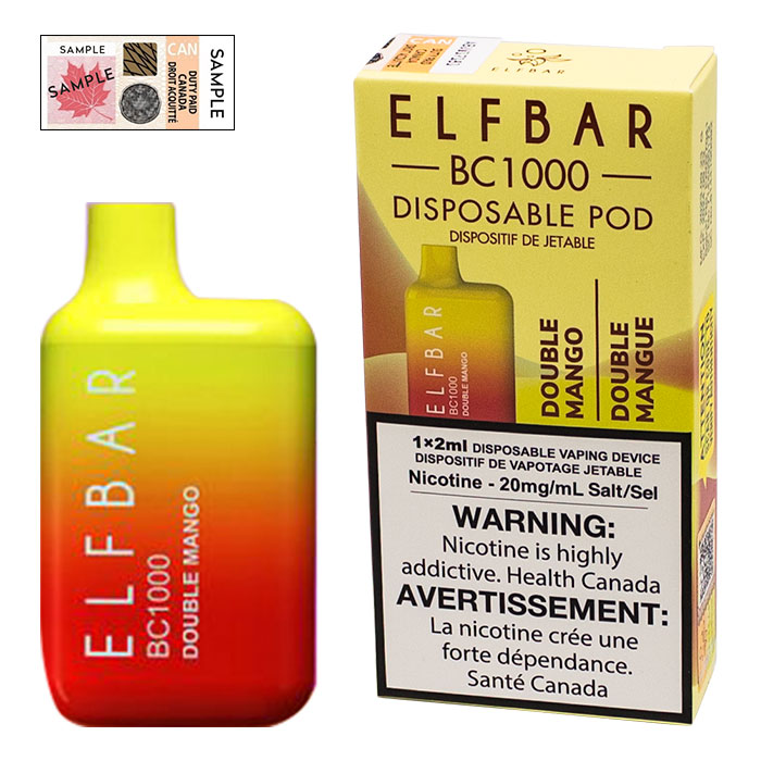BC Compliance - Double Mango Elfbar 1000 Puffs Disposable Vape Ct-10