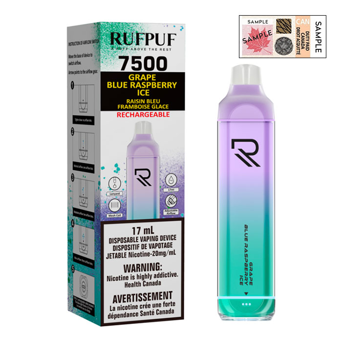 (Stamped) G Core RufPuf 7500 Puffs Boujee Blue Razz Blackberry Disposable Vape Ct 10