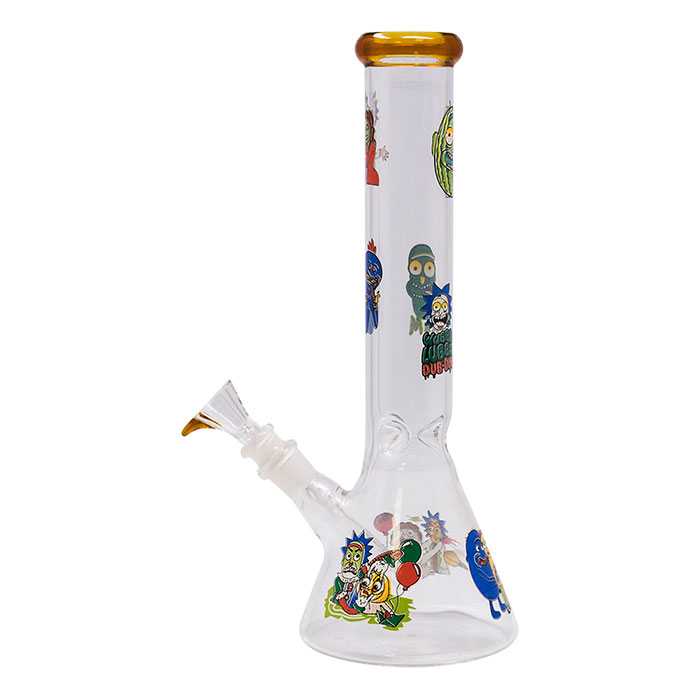Amber Rick N Morty 12 Inches Glass Bong
