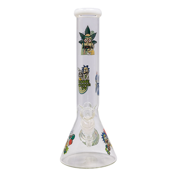 White Rick N Morty 12 Inches Glass Bong