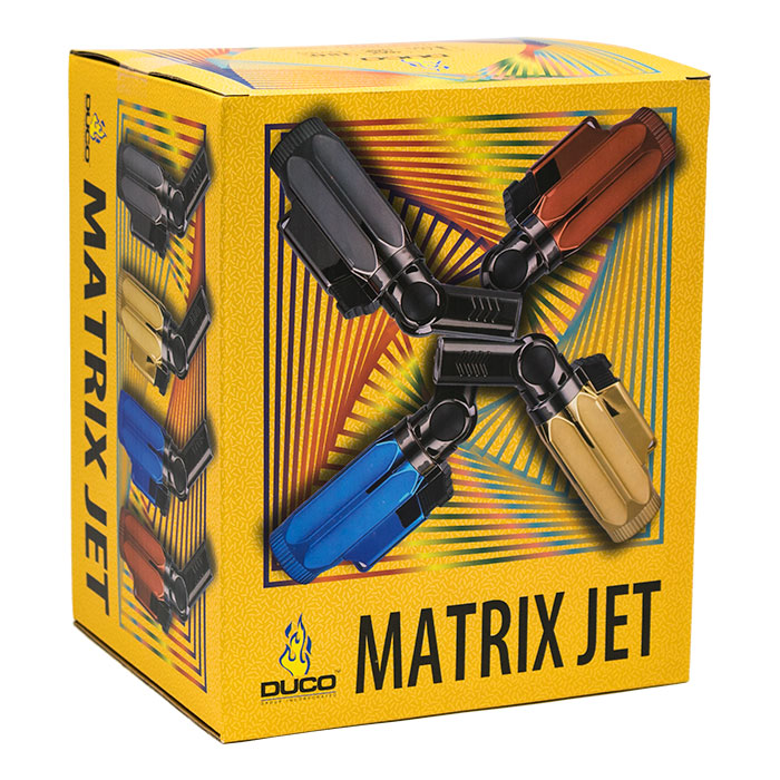 Duco Matrix Jet Series Rotating Head Refillable Lighter Display of 12