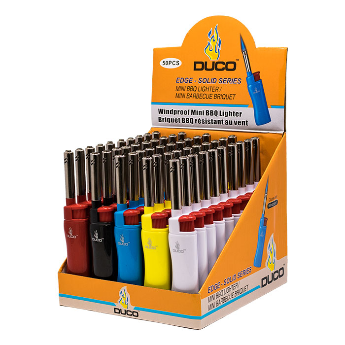Duco Edge Series Easy Grip Mini BBQ Lighters Display of 50