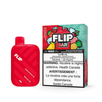 Flip Bar Straw Mango Ice & Tropical Ice 9000 Puffs Disposable Vape Ct 5