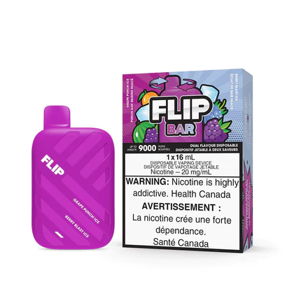 Flip Bar Grape Punch Ice & Berry Blast Ice 9000 Puffs Disposable Vape Ct 5