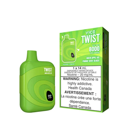 Green Apple Ice - Vice Twist 8000 Puffs Disposable Vape Ct 5