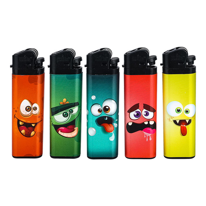 Duco D-Lite Crazy Face Series Lighters Display of 50