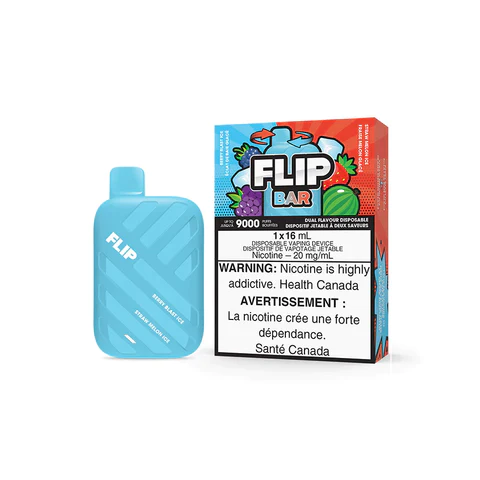 Flip Bar Berry Blast Ice & Straw Melon Ice 9000 Puffs Disposable Vape Ct 5