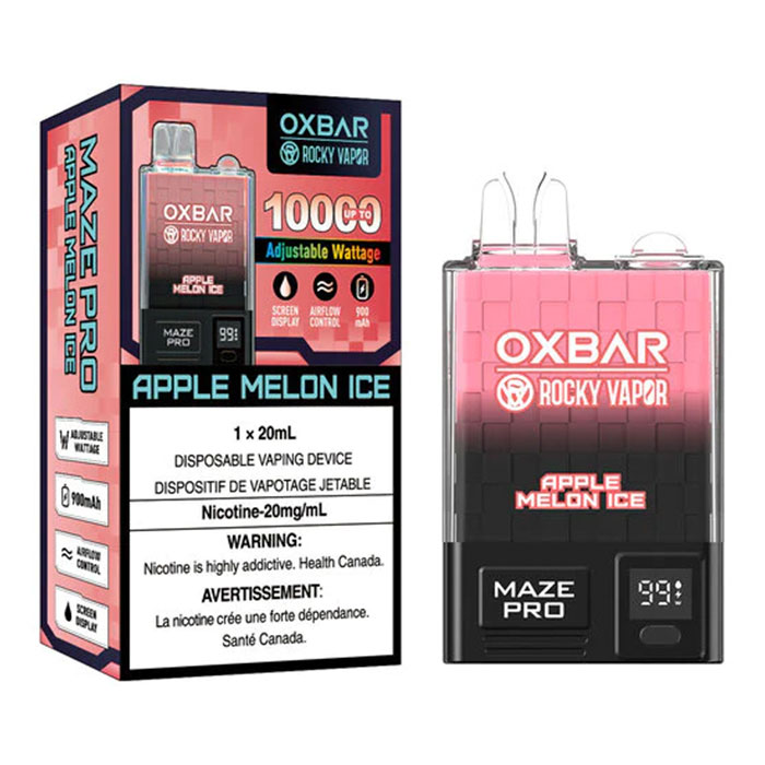 Apple Melon Ice - Oxbar Maze Pro 10000 Puffs Digital Disposable Vape Ct 5