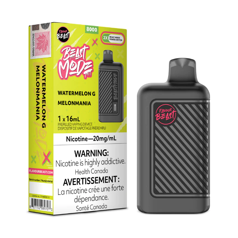 (Stamped) Watermelon G Flavour Beast Mode 8000 Puffs Disposable Vape Ct 5