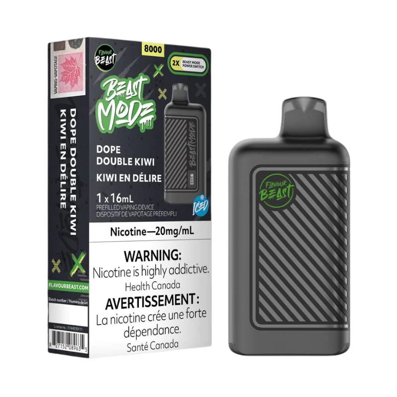 (Stamped) Dope Double Kiwi Flavour Beast Mode 8000 Puffs Disposable Vape Ct 5