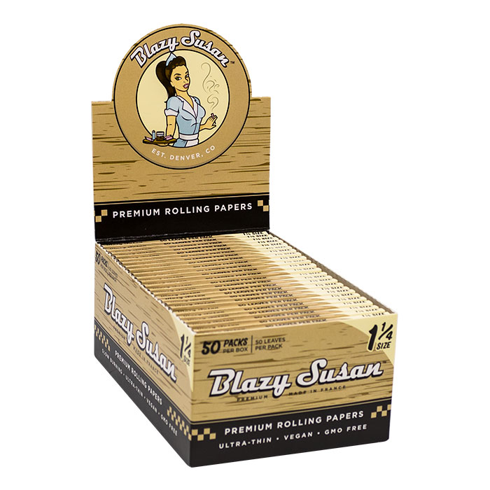 Blazy Susan Unbleached 1.25 Rolling Paper Display of 50