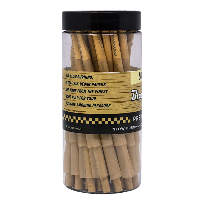 Blazy Susan Unbleached 98mm Shortys Pre-Rolled Cones Ct 50