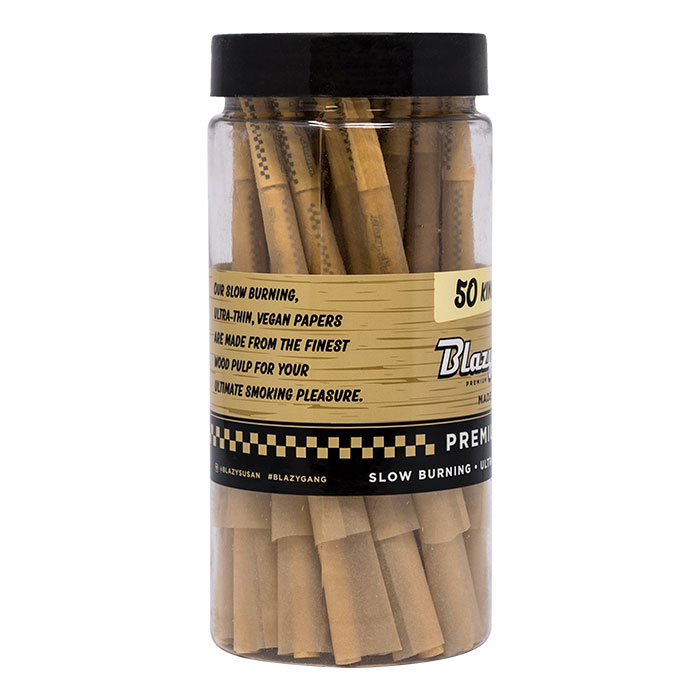 Blazy Susan King Size Unbleached 109mm Shortys Pre-Rolled Cones Ct 50