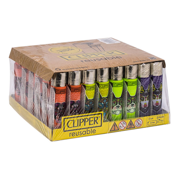Clipper Muerta Dogs Lighter Display Of 48
