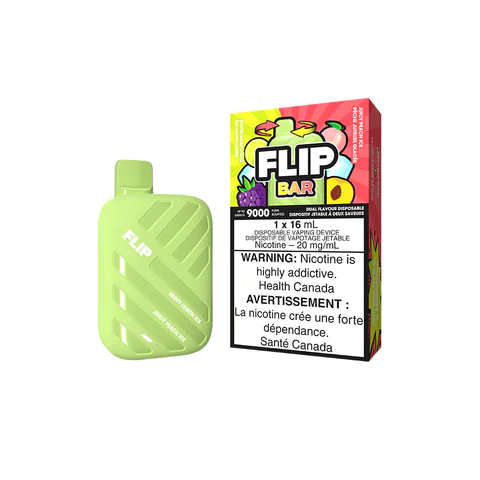 Flip Bar Berry Lemon Ice & Juicy Peach Ice 9000 Puffs Disposable Vape Ct 5