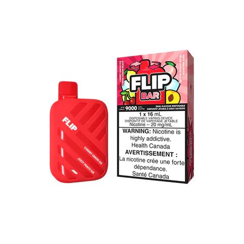 Flip Bar Cherry Lemon Ice & Juicy Peach Ice 9000 Puffs Disposable Vape Ct 5
