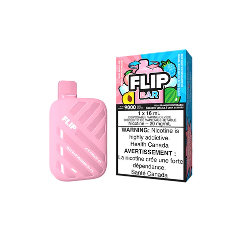Flip Bar Juicy Peach Ice & Blue Razz Watermelon Ice 9000 Puffs Disposable Vape Ct 5