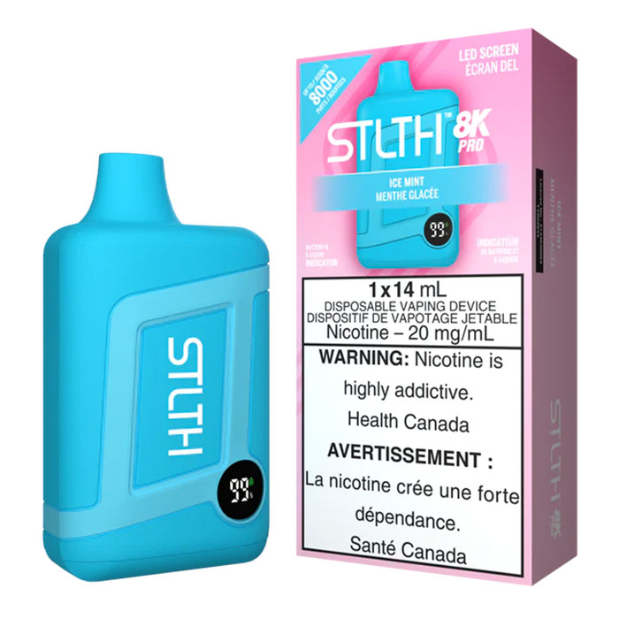 (Stamped) Ice Mint Stlth Pro 8000 Puffs Disposable Vape Ct 5