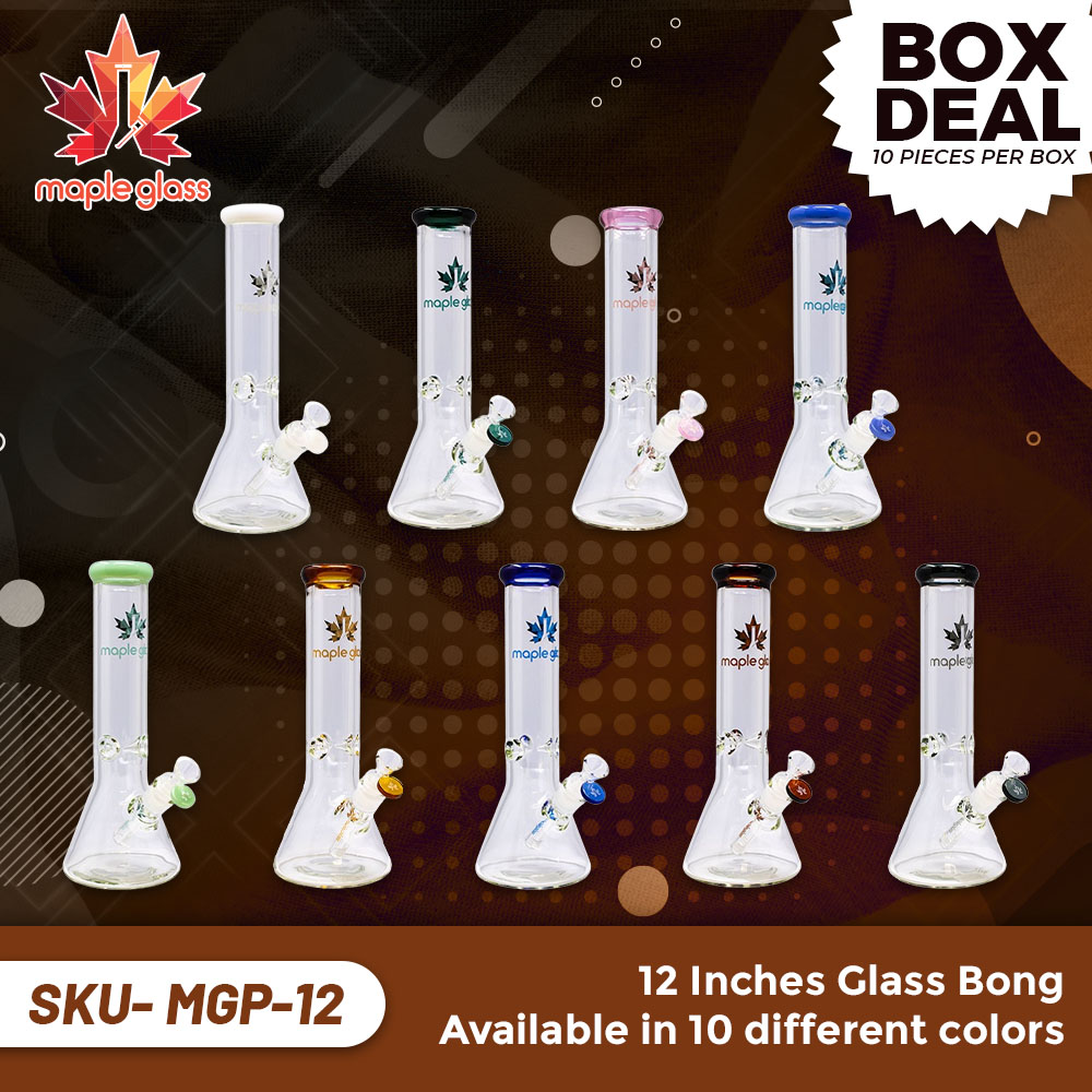 Maple Glass Ice Catcher 12 Inches Glass Bong Deal of 10