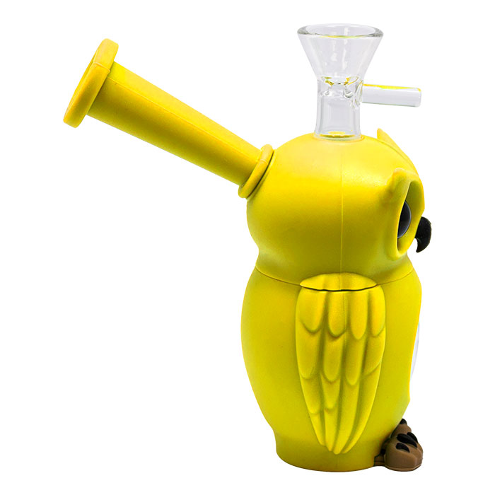 Yellow Owl 6 Inches Silicone Bong