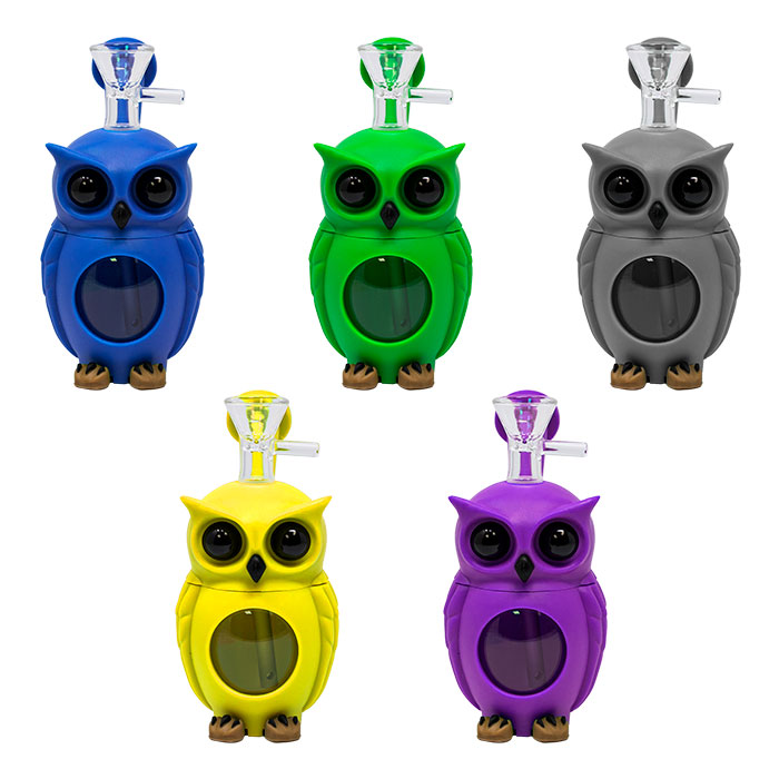 Purple Owl 6 Inches Silicone Bong