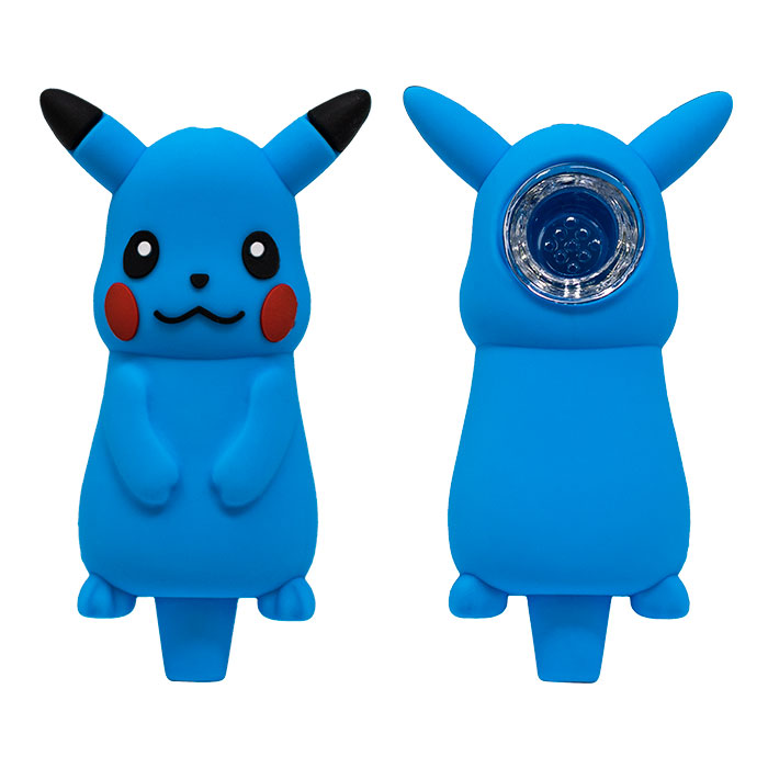 Blue Pikachu 5 Inches Silicone Pipe