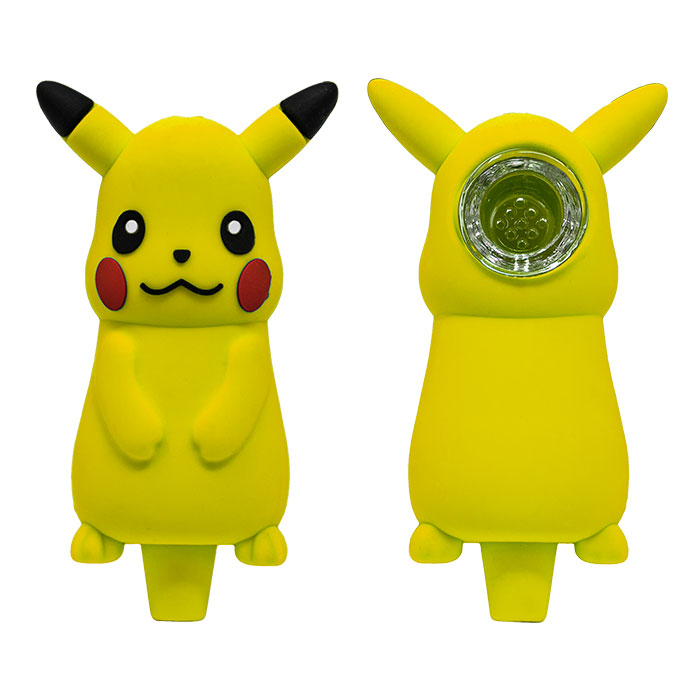 Yellow Pikachu 5 Inches Silicone Pipe