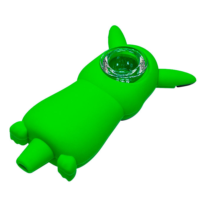 Green Pikachu 5 Inches Silicone Pipe