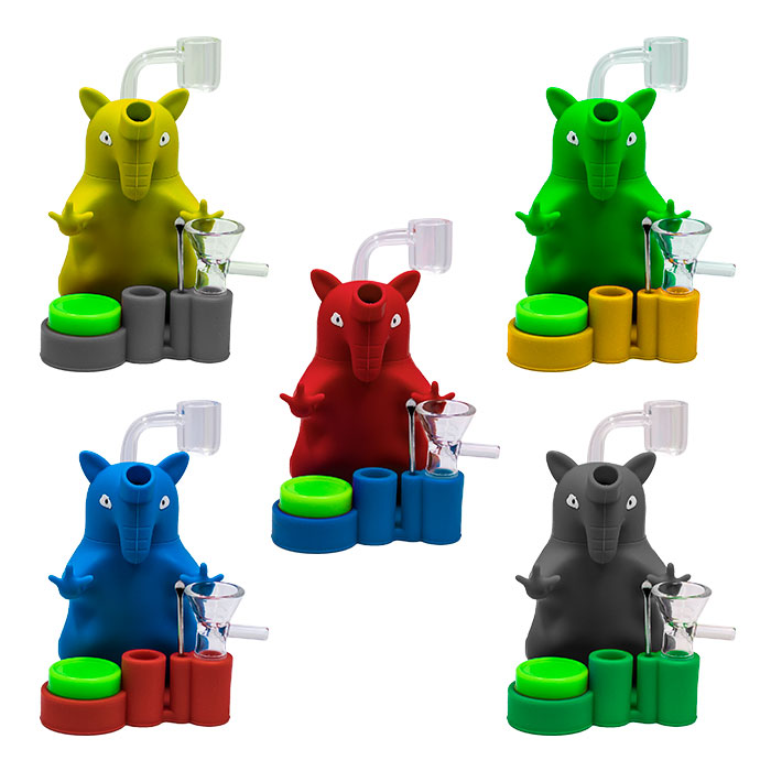  Green Elephant 6 Inches Silicon Bong Dab Rigs