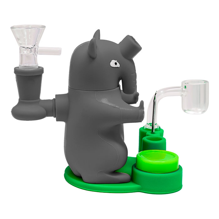 Grey Elephant 6 Inches Silicon Bong Dab Rigs