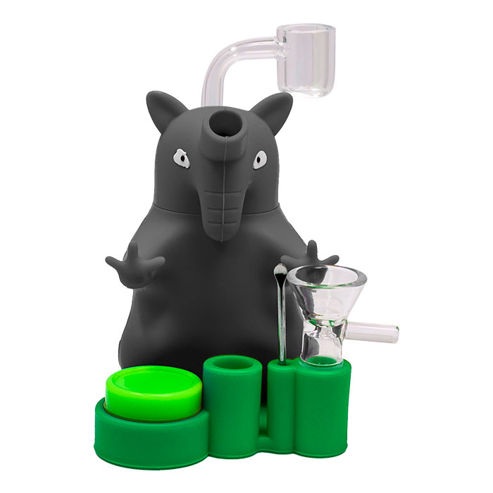 Grey Elephant 6 Inches Silicon Bong Dab Rigs