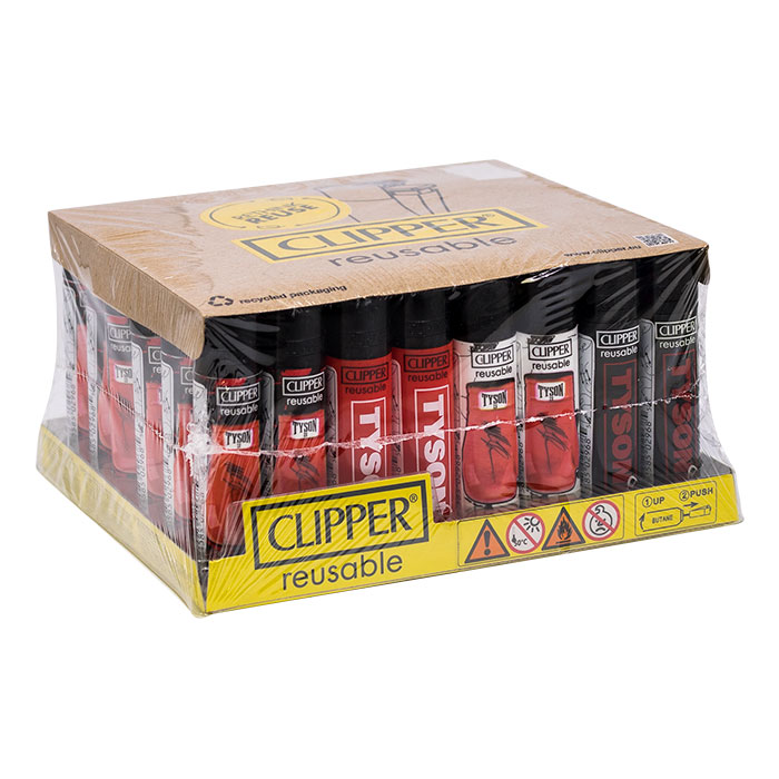 Clipper Mike Tyson Gloves Lighter Display Of 48