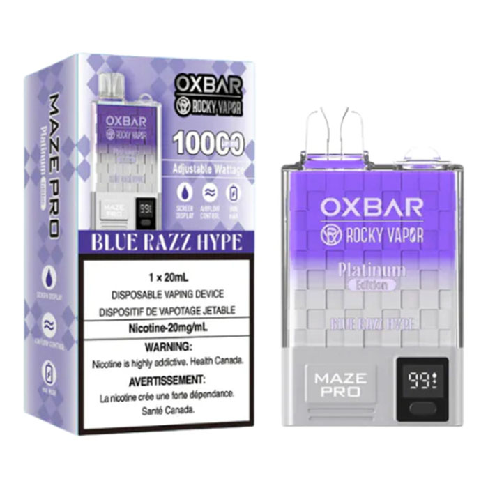 Blue Razz Hype - Oxbar Maze Pro 10000 Puffs Digital Disposable Vape Ct 5