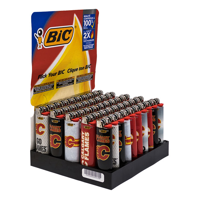 Bic Calgary Flames Series Lighters Display Of 50