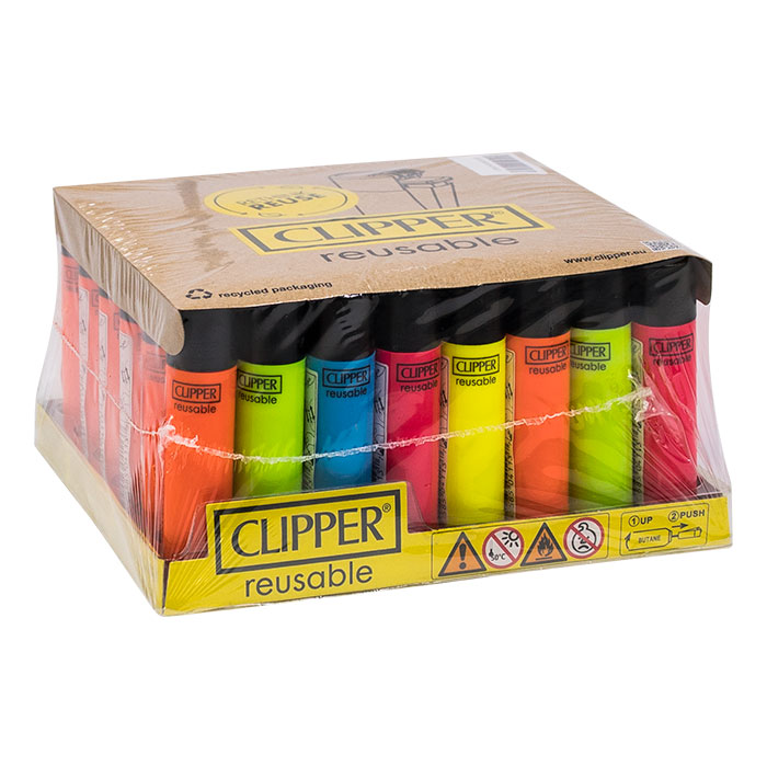 Clipper Fluroscent Assorted Colors Lighter Display Of 48
