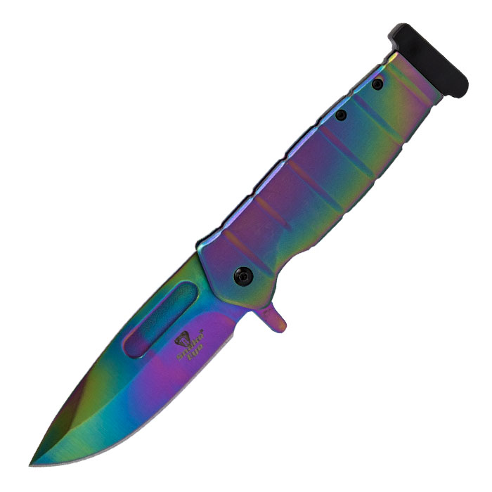 Rainbow Snake Eye Foldable Pocket Knife 