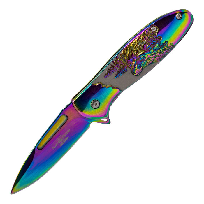 Rainbow Bear Foldable Pocket Knife by Black widow