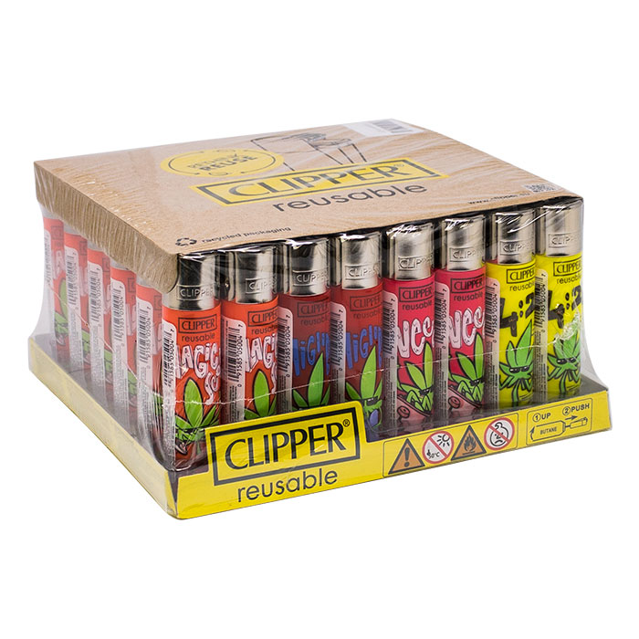 Clipper Weed Bros Lighters Display Of 48