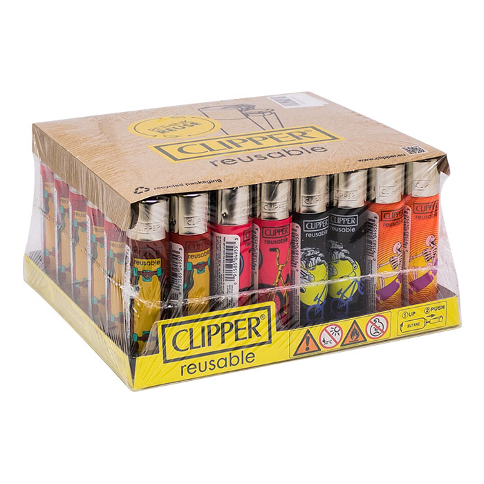 Clipper BMX Skate Lighters Display Of 48