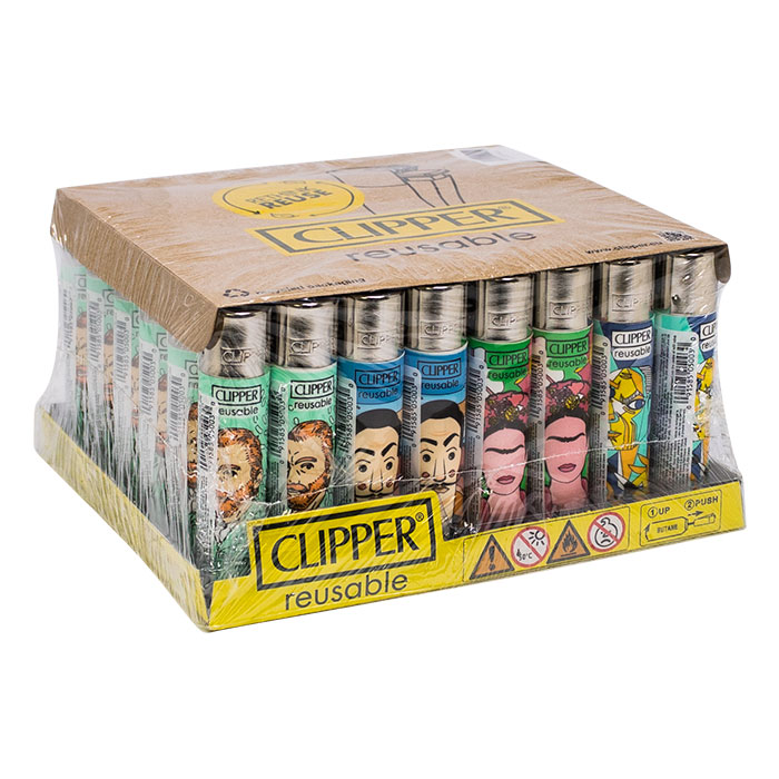 Clipper Artists Lighters Display Of 48