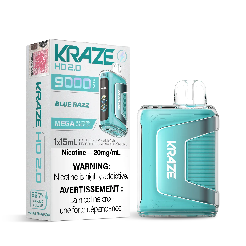 Blue Razz Kraze HD 2.0 9000 Puffs Disposable Vape Ct 5