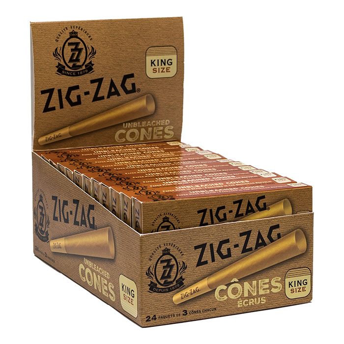 Zig Zag Unbleached King Size Cones Ct 24