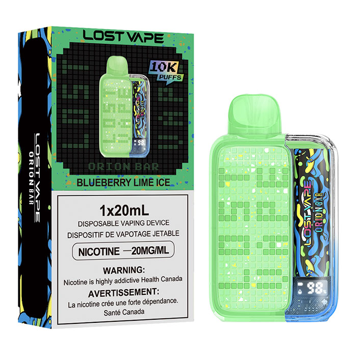 Blueberry Lime Ice 10000 Puffs Lost Vape Orion Bar Disposable Vape Ct 5
