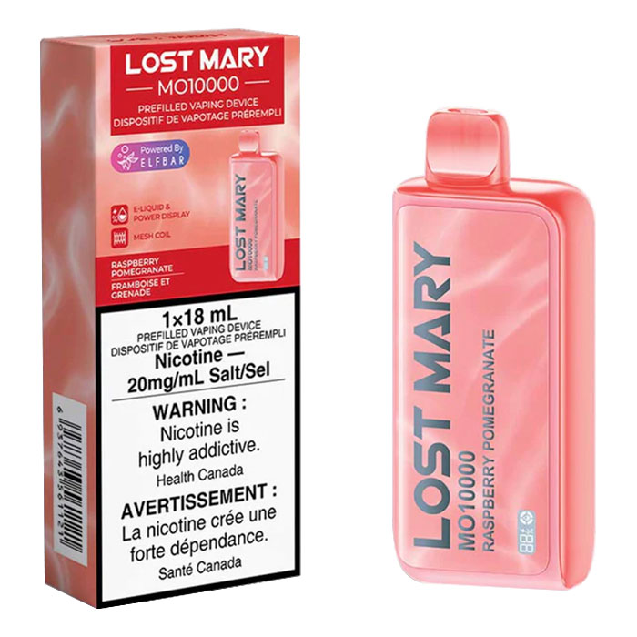 Raspberry Pomegranate 10000 Puffs Lost Mary Disposable Vape Ct 5