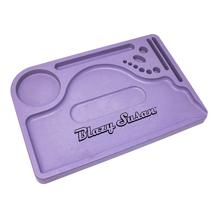 Purple Blazy Susan Hemp Plastic Rolling Tray