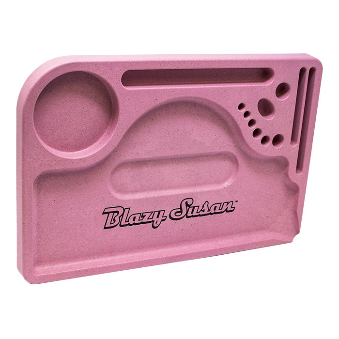 Pink Blazy Susan Hemp Plastic Rolling Tray