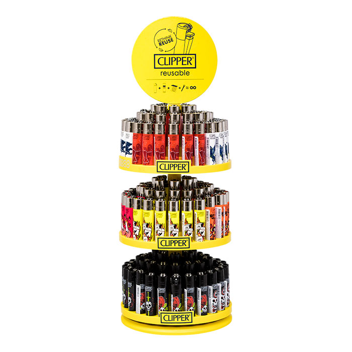 Clipper Mix Designs 3 Tier 144+12 Ct Lighter Display