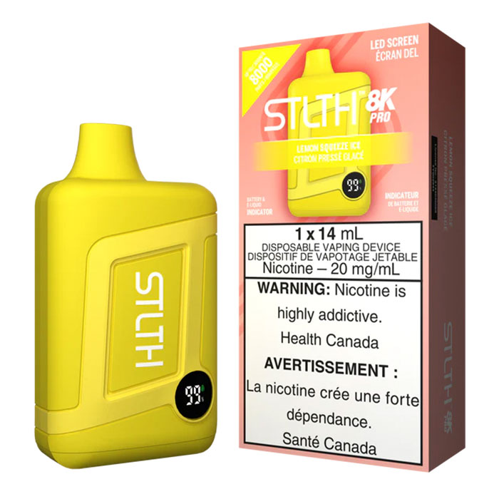 (Stamped) Lemon Squeeze Ice Stlth Pro 8000 Puffs Disposable Vape Ct 5